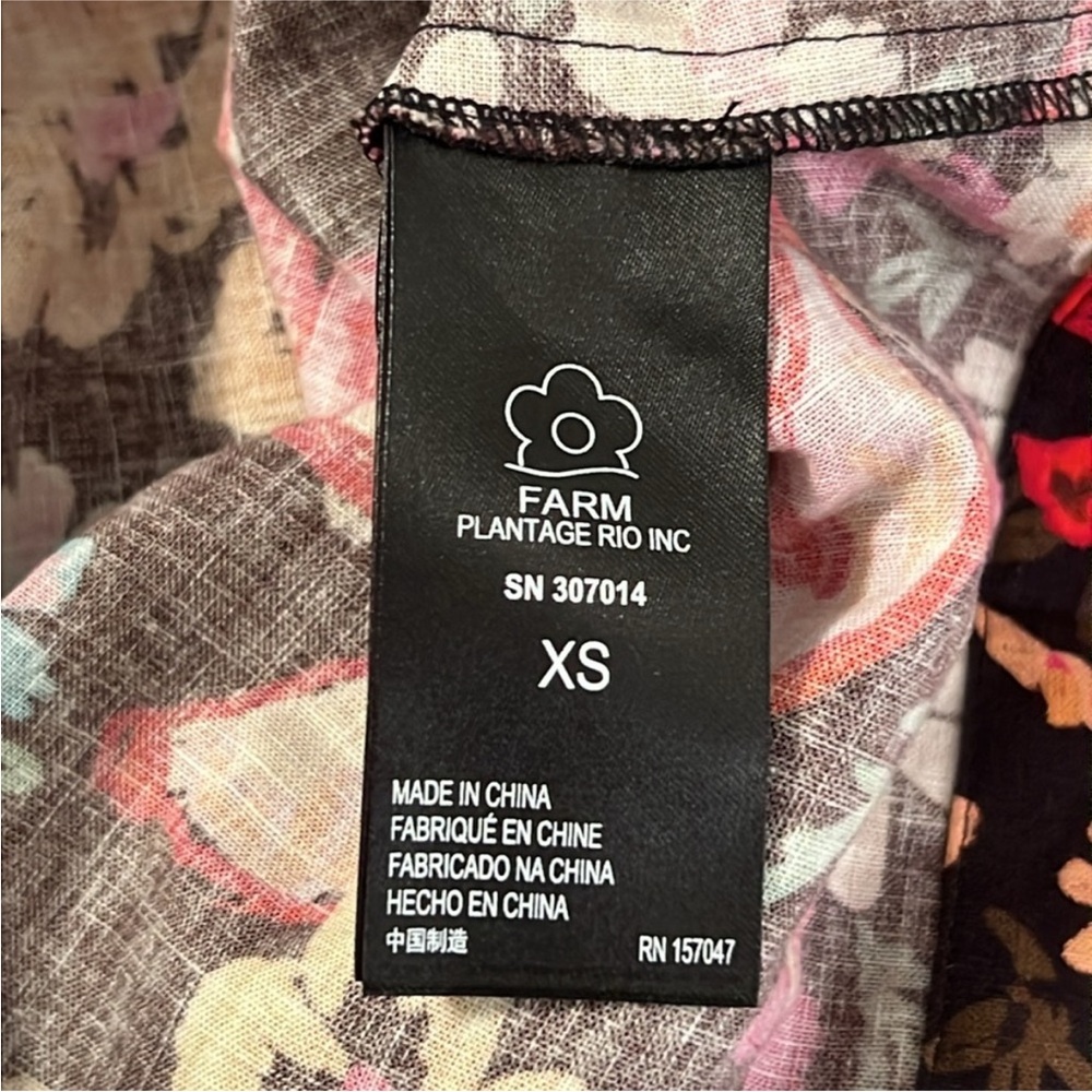 Farm Rio Black Spring Bananas Print Minidress - Picture 5 of 6